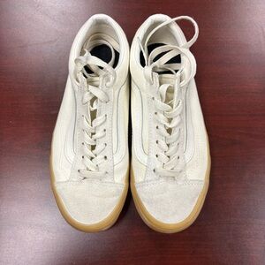 Vans White and Tan Sneakers